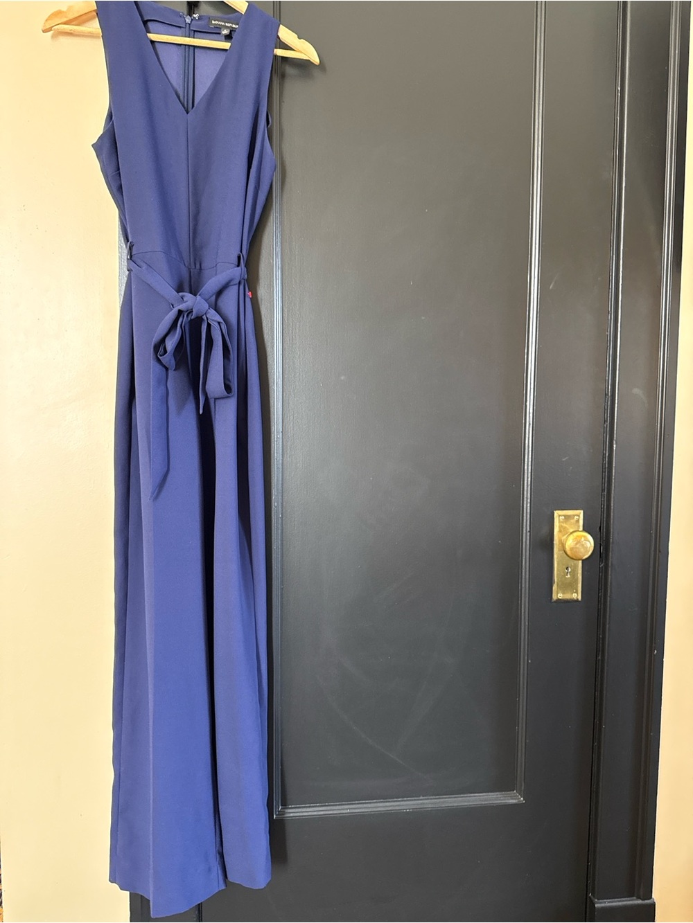 Banana Republic Sleeveless Navy Tie-Waist Jumpsuit